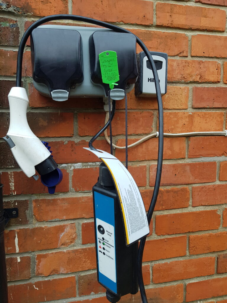 Granny charger and 13A EV charging socket